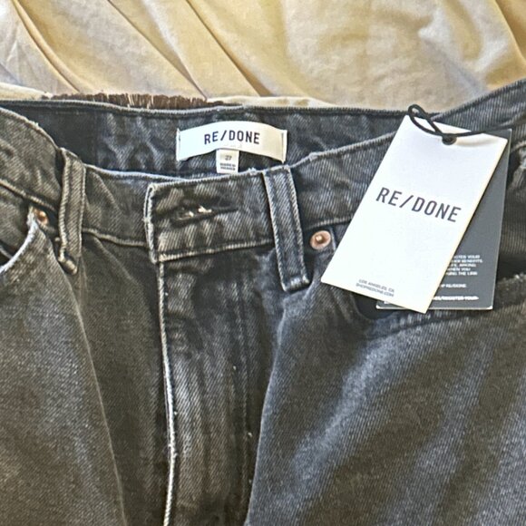 NWT RE/DONE 70's Straight Jeans Black With Rip - Picture 4 of 4